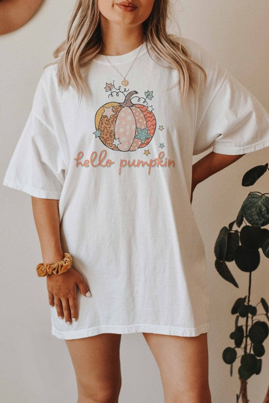 hello plus size pumpkin t-shirt graphic