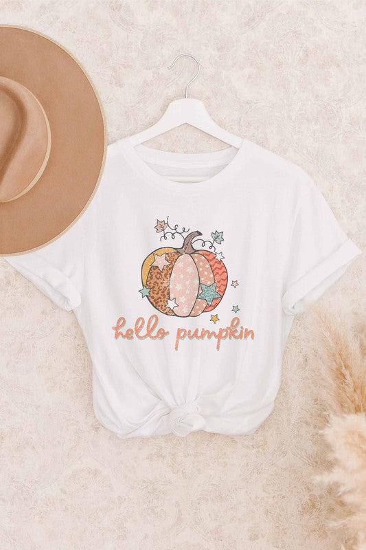 hello plus size pumpkin t-shirt graphic