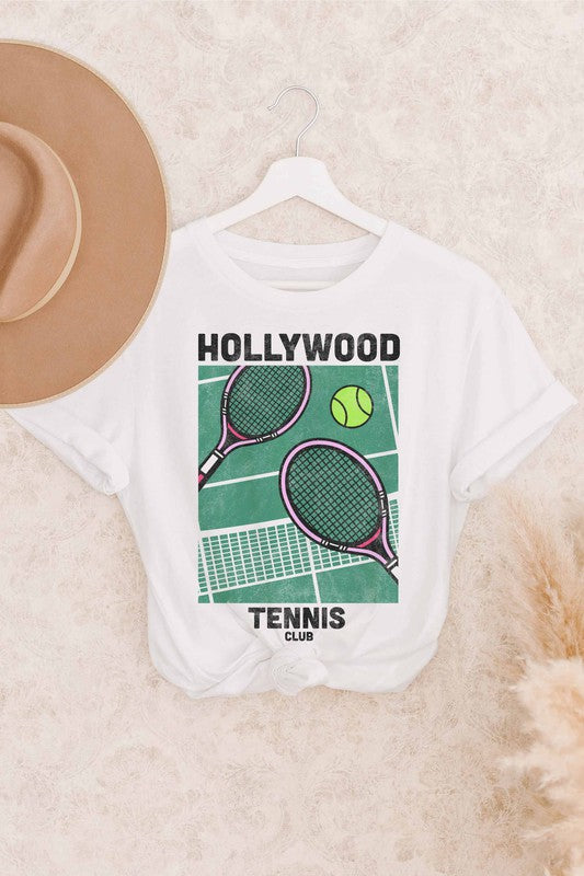 Hollywood Tennis Club Graphic Tee Plus Size - Best Deals