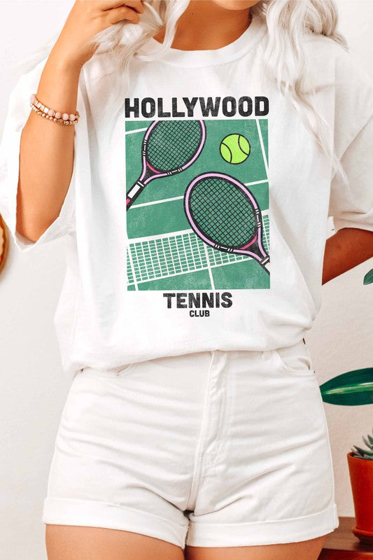 Hollywood Tennis Club Graphic Tee Plus Size - Best Deals