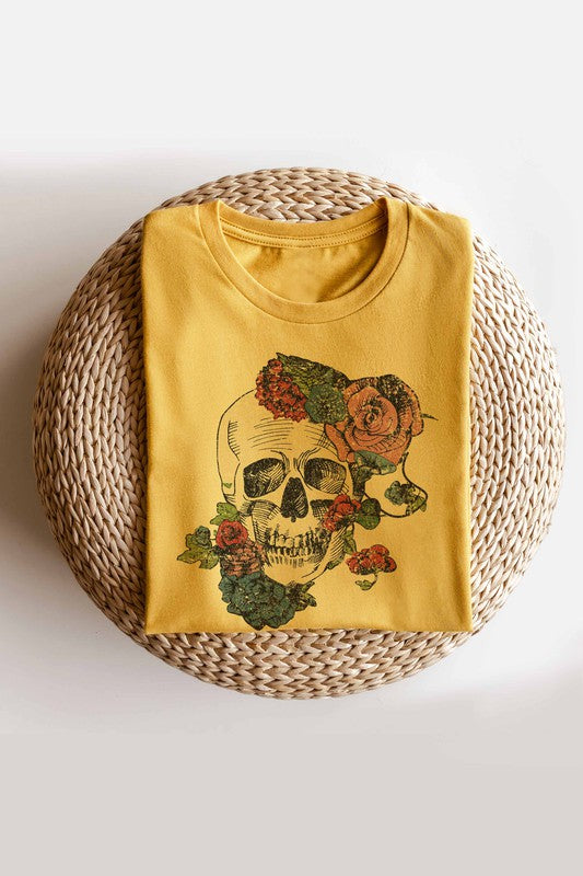 Horror Fall Flowers Graphic Tee