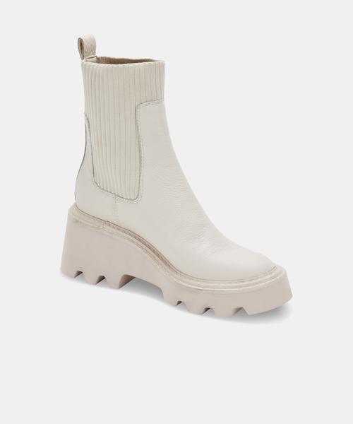 Hoven Ivory Leather Boot