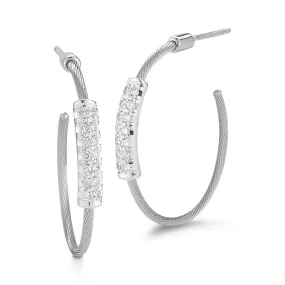 Reiss Diamond Hoop Earrings