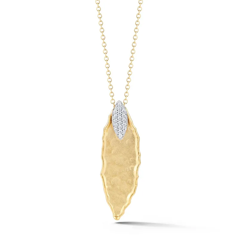 Reiss Diamond Leaf Pendant.