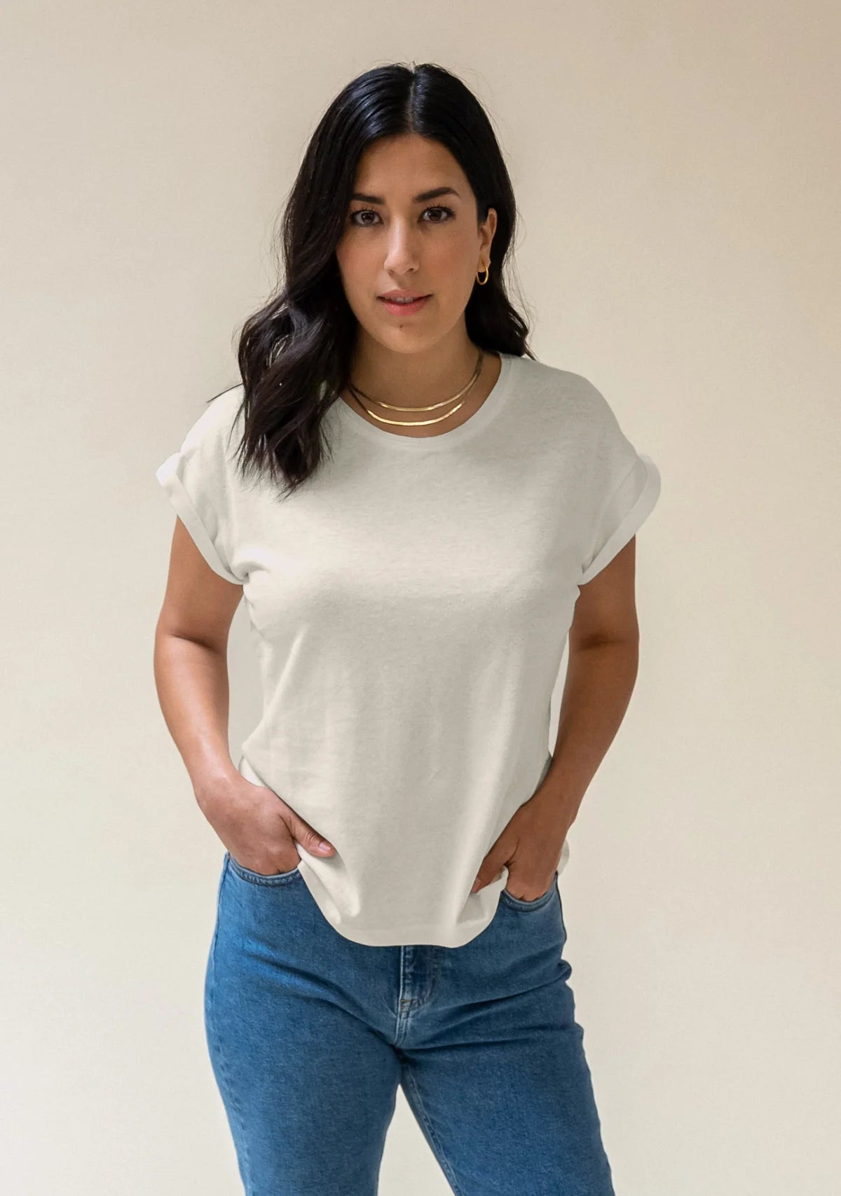 Jane Hemp Tee Cuffed Sleeve