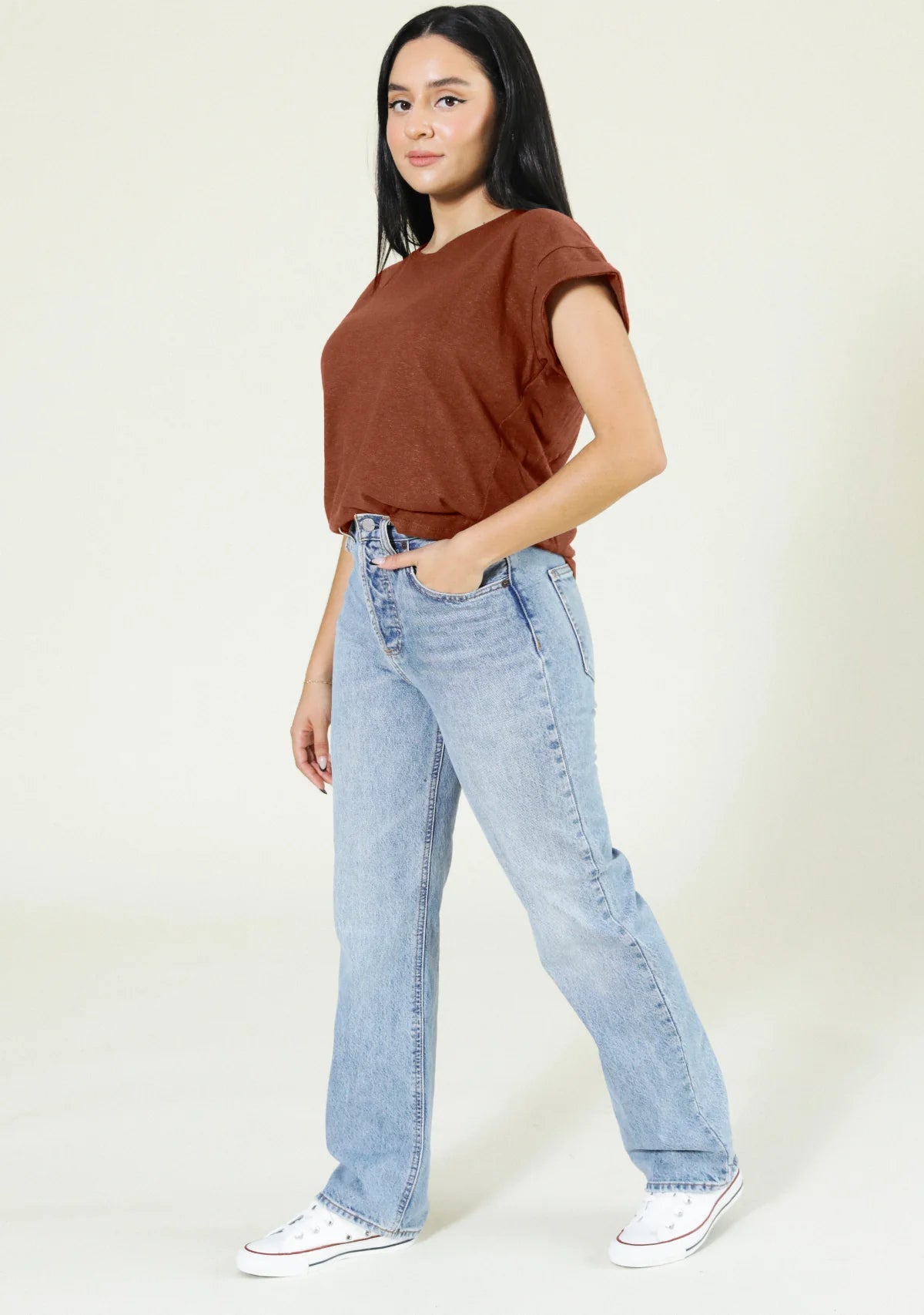 Jane Hemp Tee Cuffed Sleeve