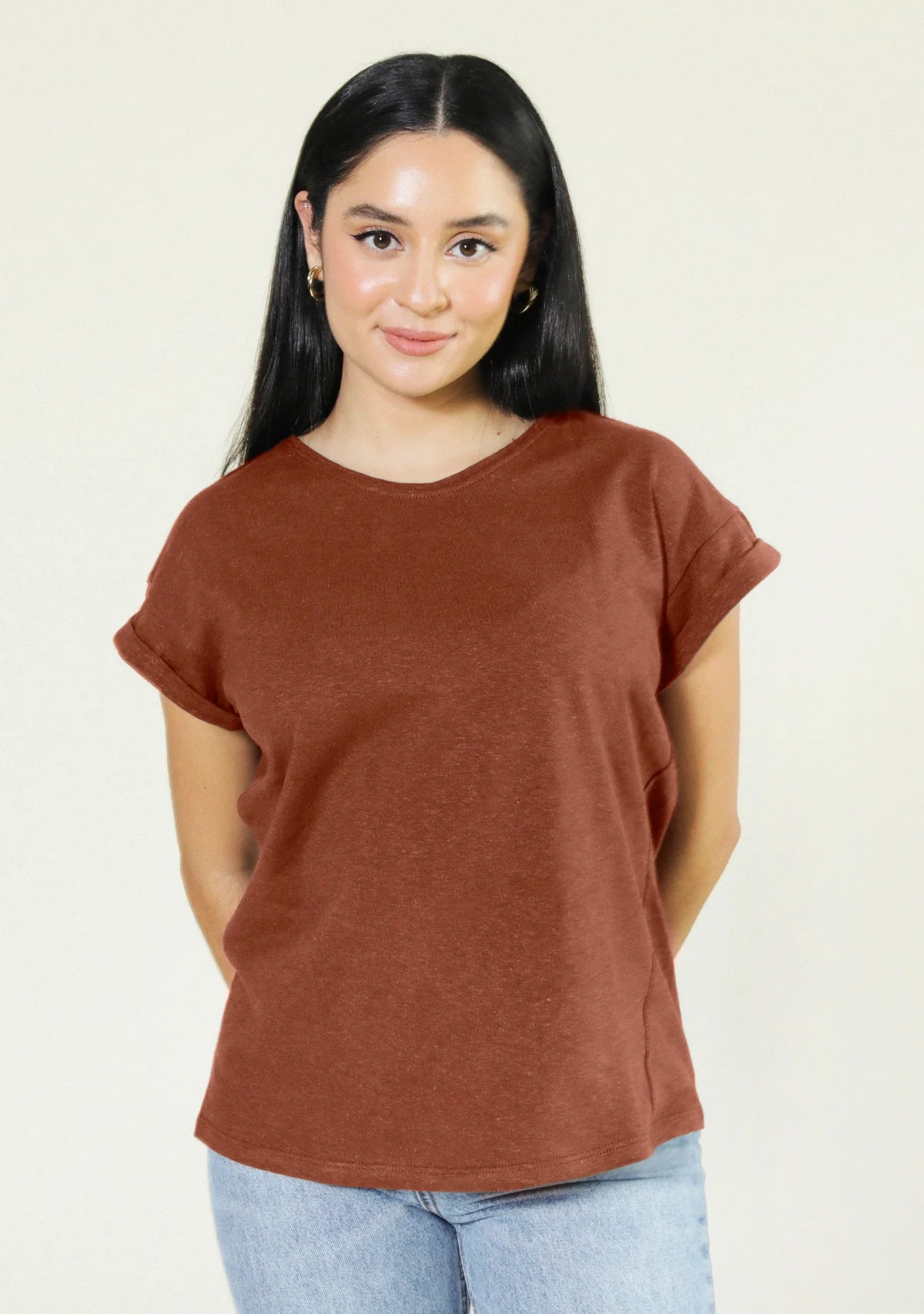 Jane Hemp Tee Cuffed Sleeve