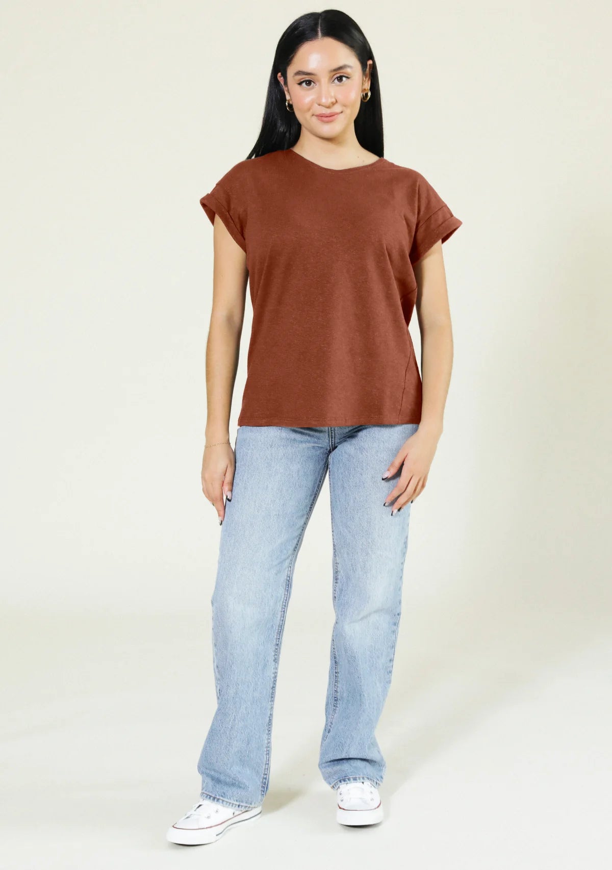 Jane Hemp Tee Cuffed Sleeve