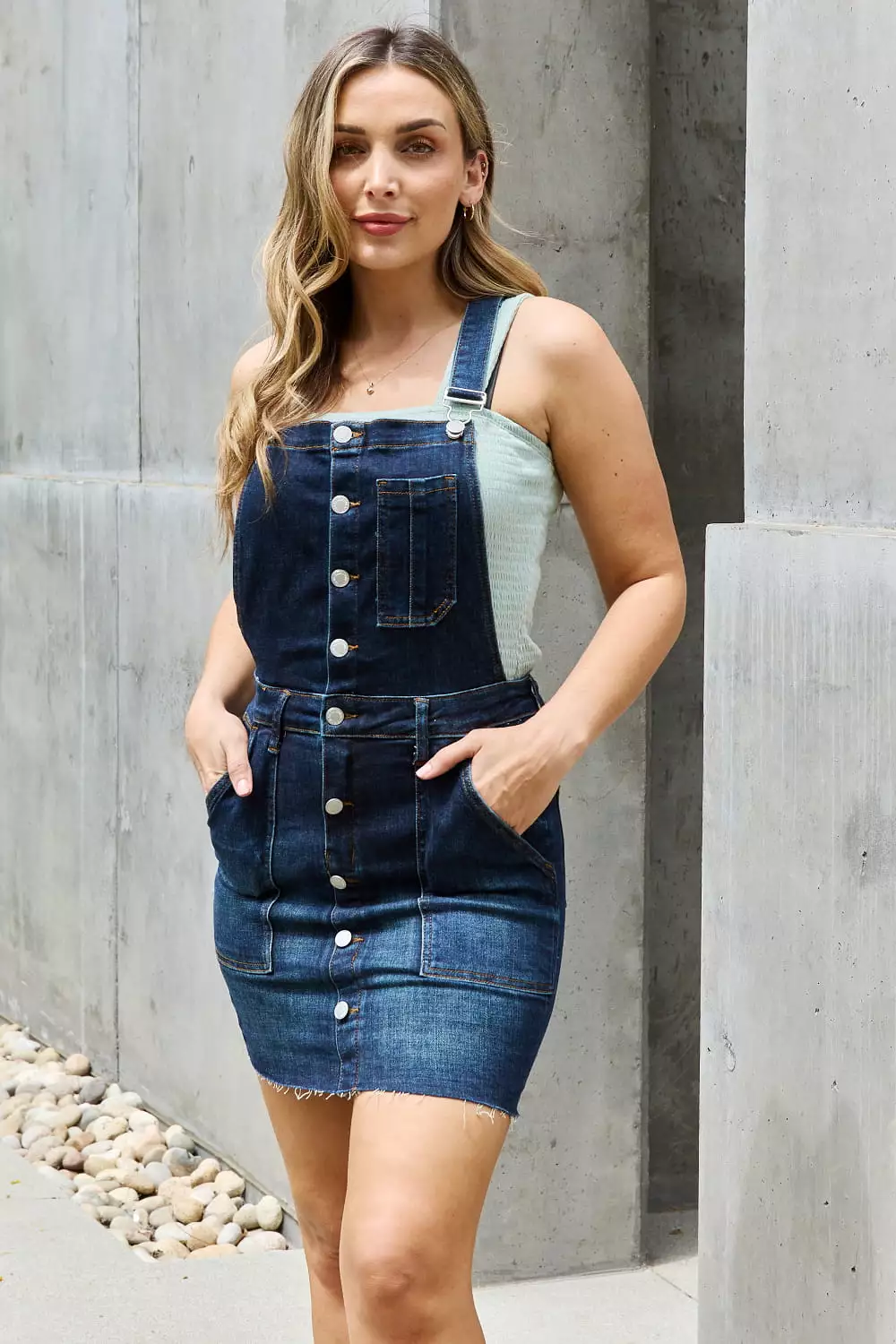 Judy Blue Katrina High Waist Denim Overall Skirt