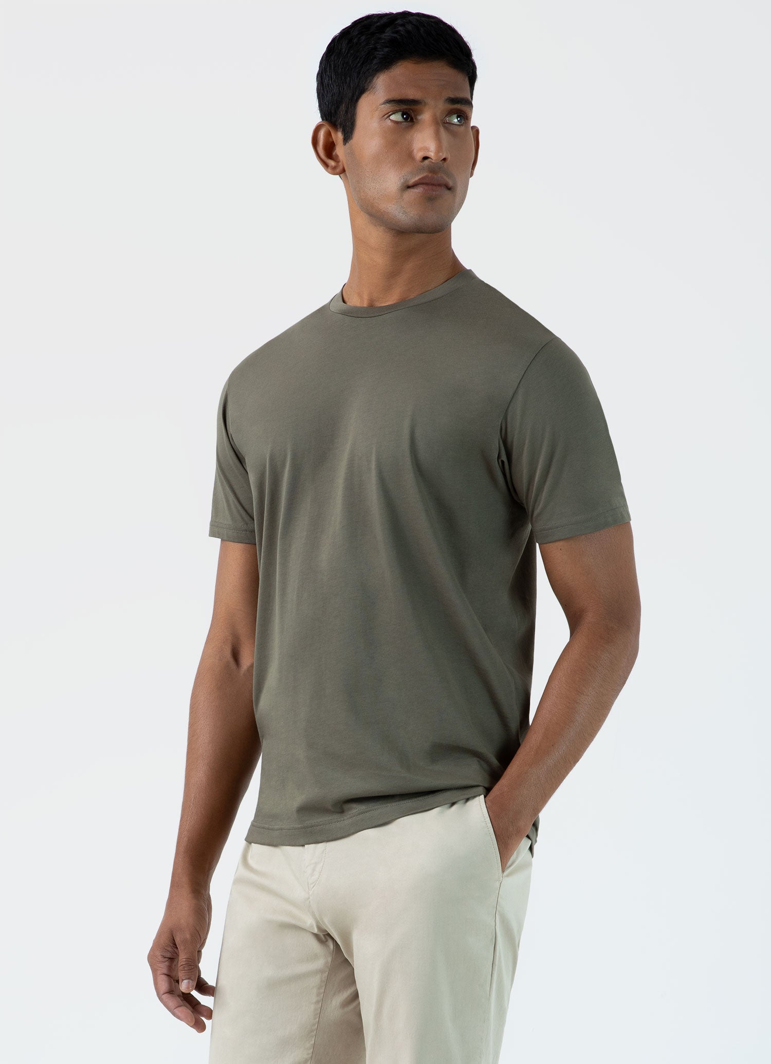 Khaki Riviera Midweight Tshirt for Men