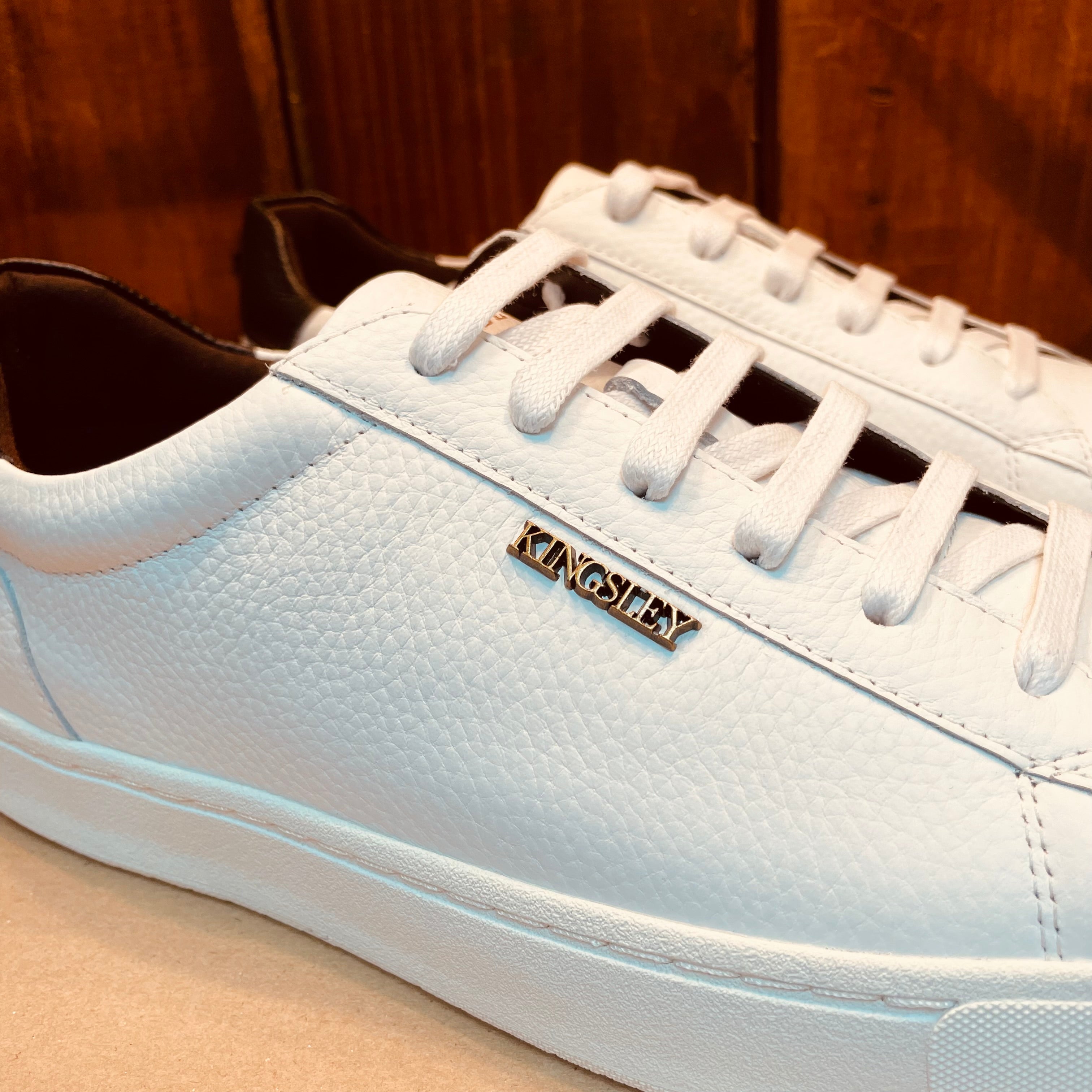 Kingsley Heath White Black Brass Sneaker