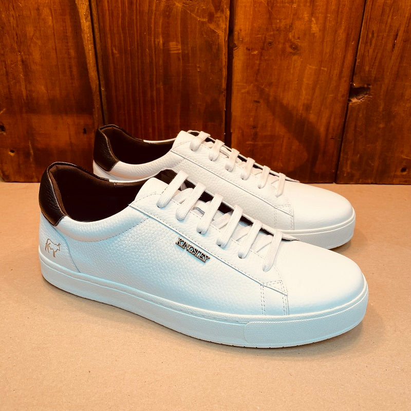 Kingsley Heath White Black Brass Sneaker