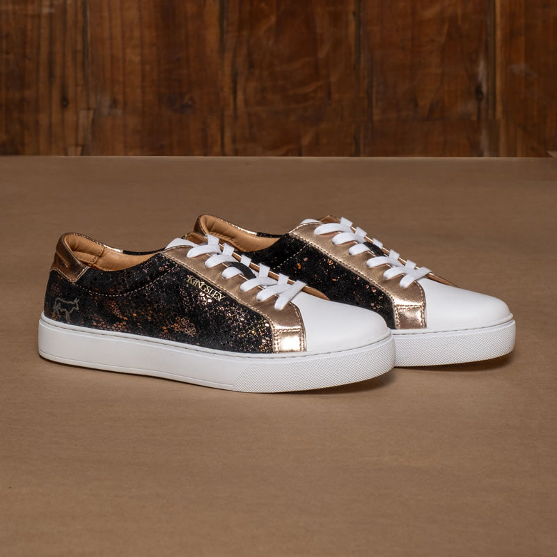 Kingsley Heath White/Gold/Wild/White Snake Sneaker