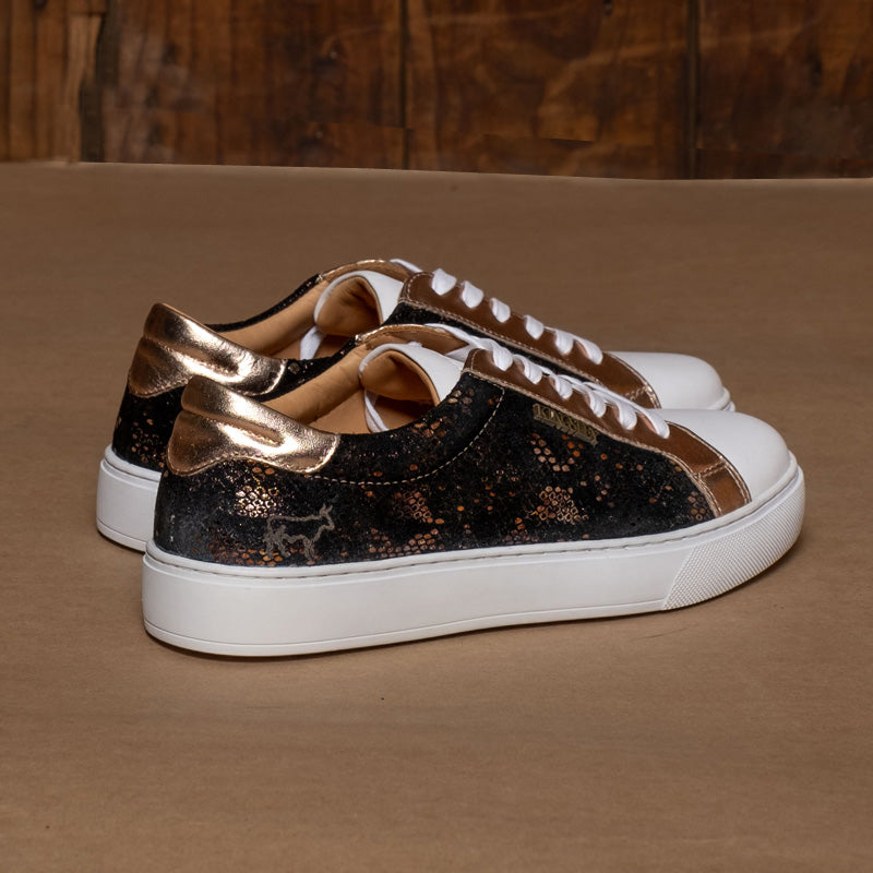 Kingsley Heath White/Gold/Wild/White Snake Sneaker