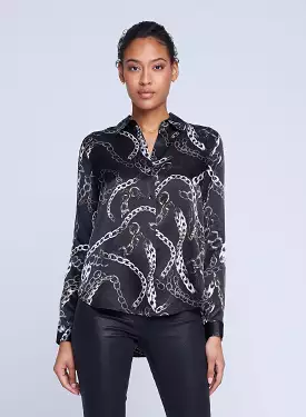 L'agence Tyler Shirt Black Multi Grunge Chain for sale