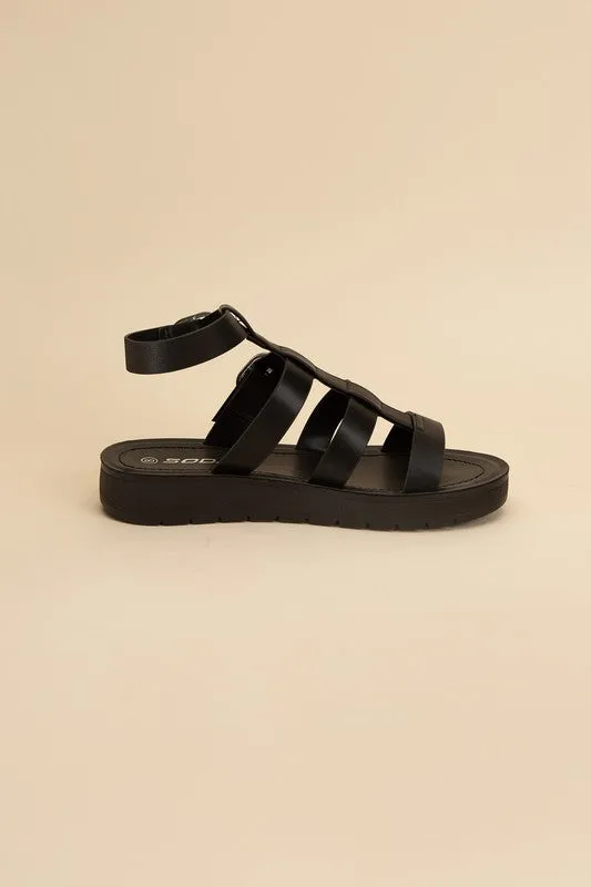 Ledell-S Gladiator Platform Strapped Sandals