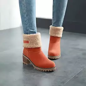 Libiyi winter boots for seniors with chunky heels