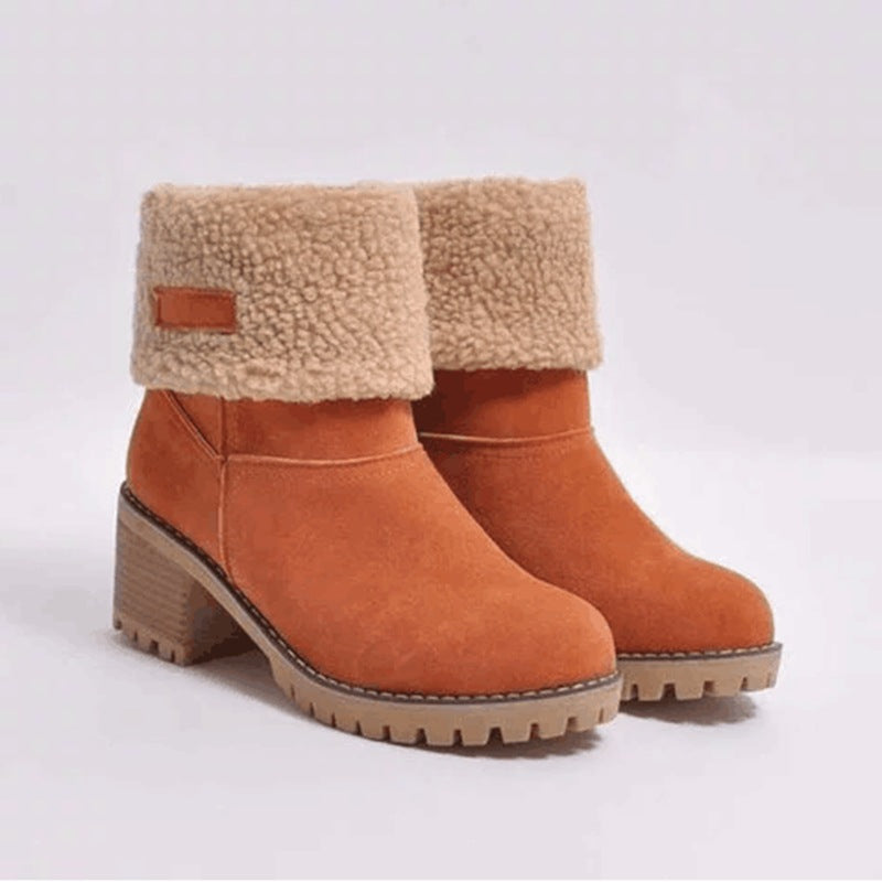 Libiyi winter boots for seniors with chunky heels