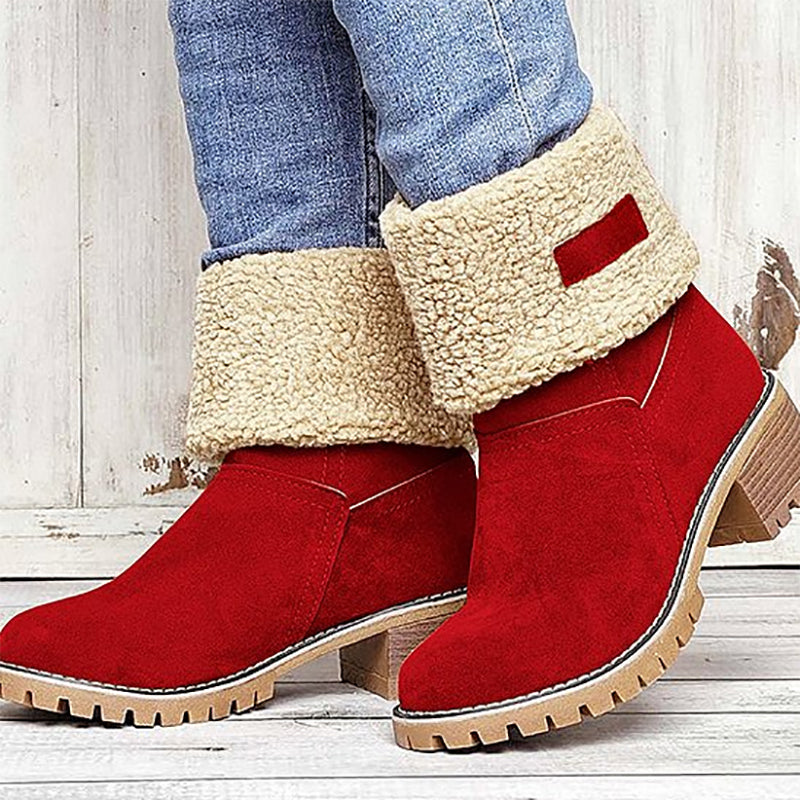 Libiyi winter boots for seniors with chunky heels