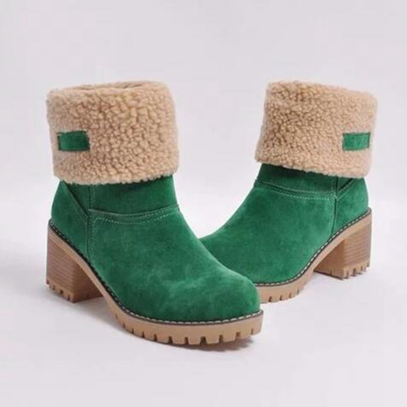 Libiyi winter boots for seniors with chunky heels