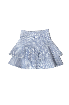 Light blue and white ruffle skirt - Trendy fashion piece in light blue and white with stylish ruffled design. Perfect for summer