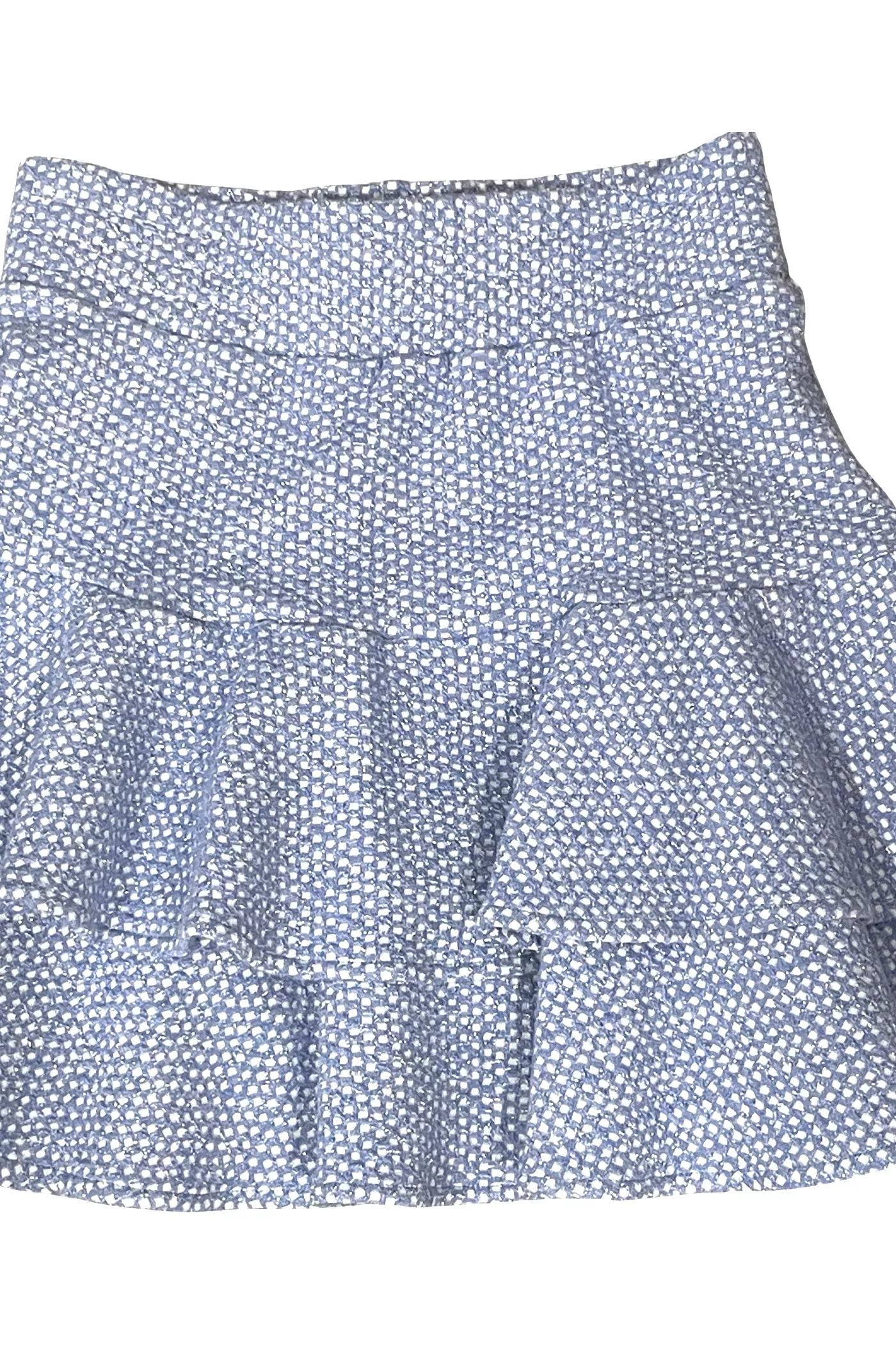 Light blue and white ruffle skirt - Trendy fashion piece in light blue and white with stylish ruffled design. Perfect for summer