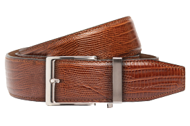 Lizard Dress Belt with 40mm Strap - Brown