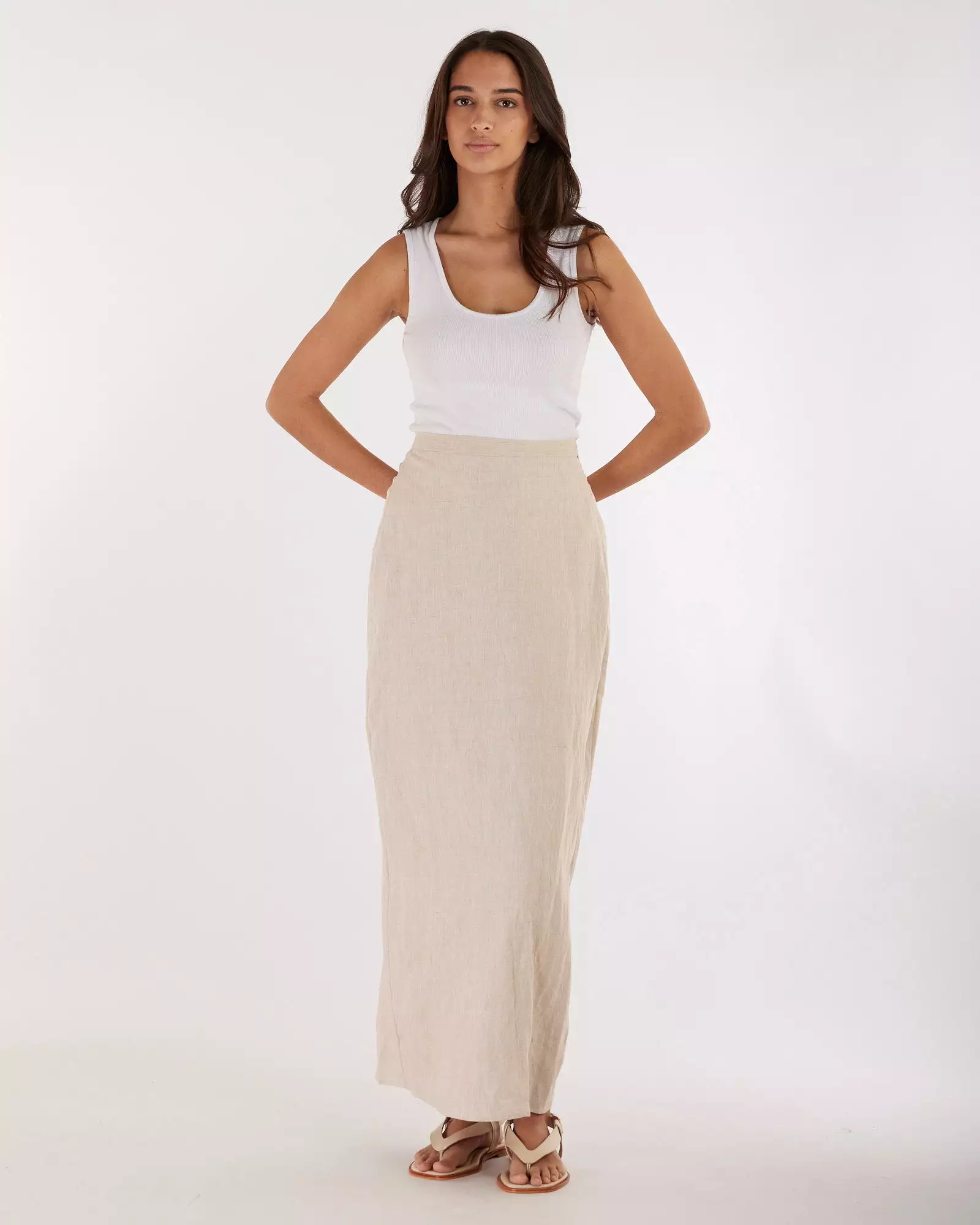 Mabel Linen Skirt - Natural (Google SEO friendly result)