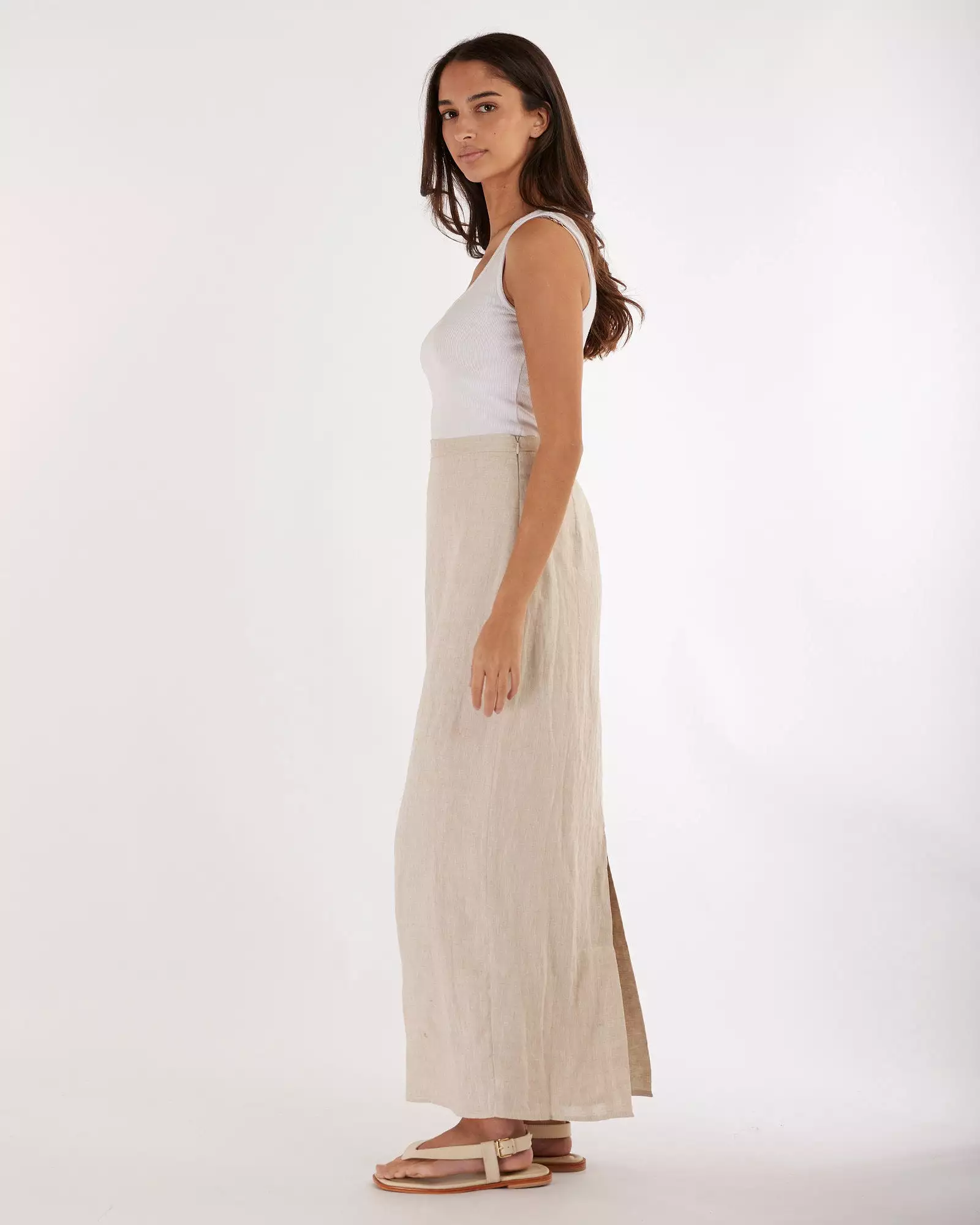 Mabel Linen Skirt - Natural (Google SEO friendly result)