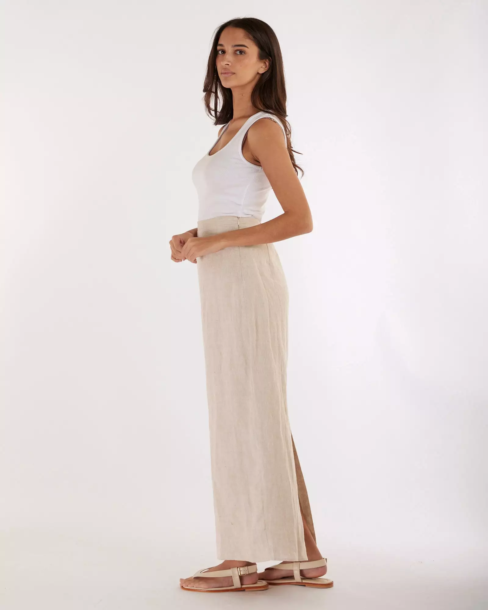 Mabel Linen Skirt - Natural (Google SEO friendly result)