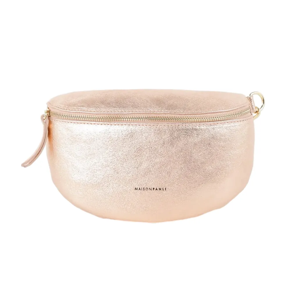 Maison Fanli - Leather Crossbody - Metallic Rose