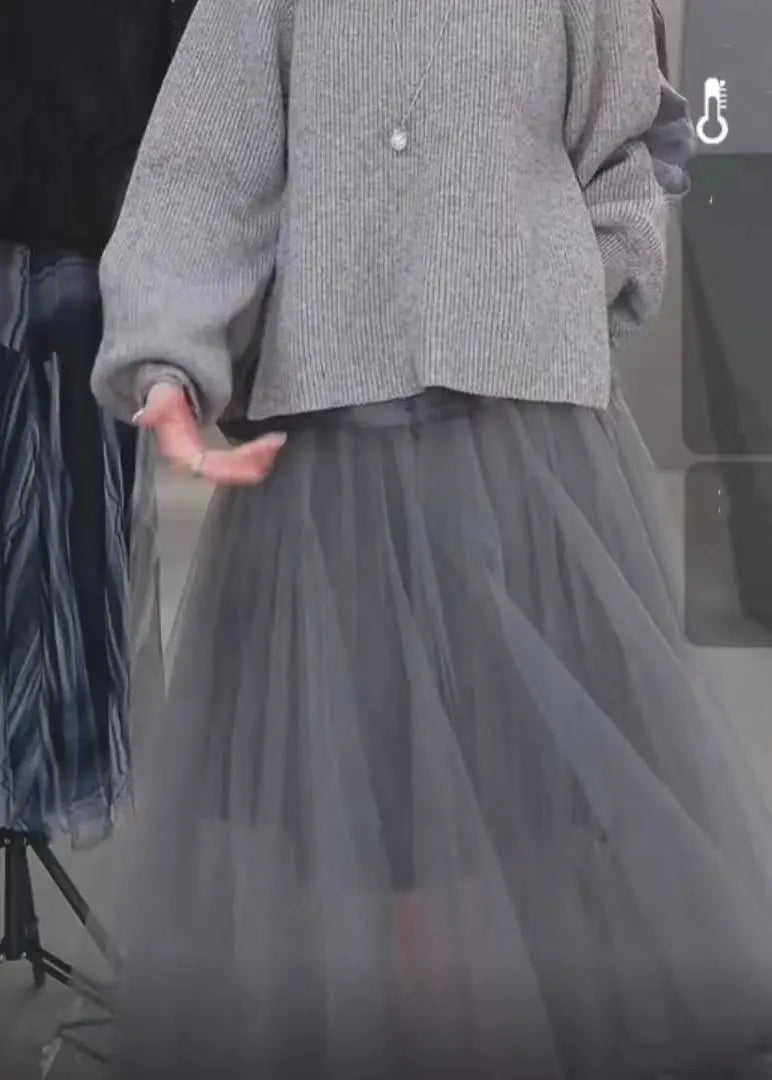 modern grey patchwork tulle skirts spring HA1026