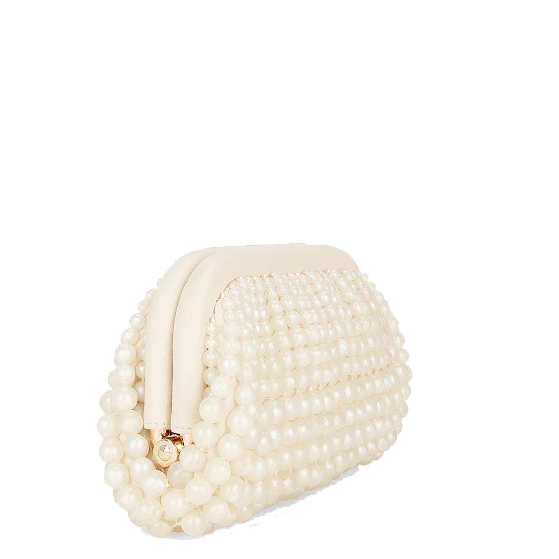 NIA Ivory Beaded Clutch