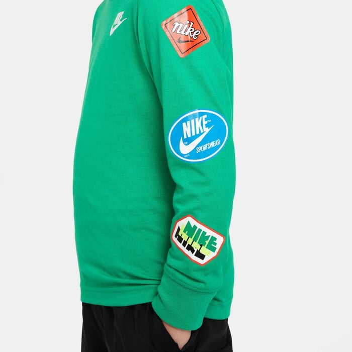 Nike Retro Junior Long Sleeve Green Tee