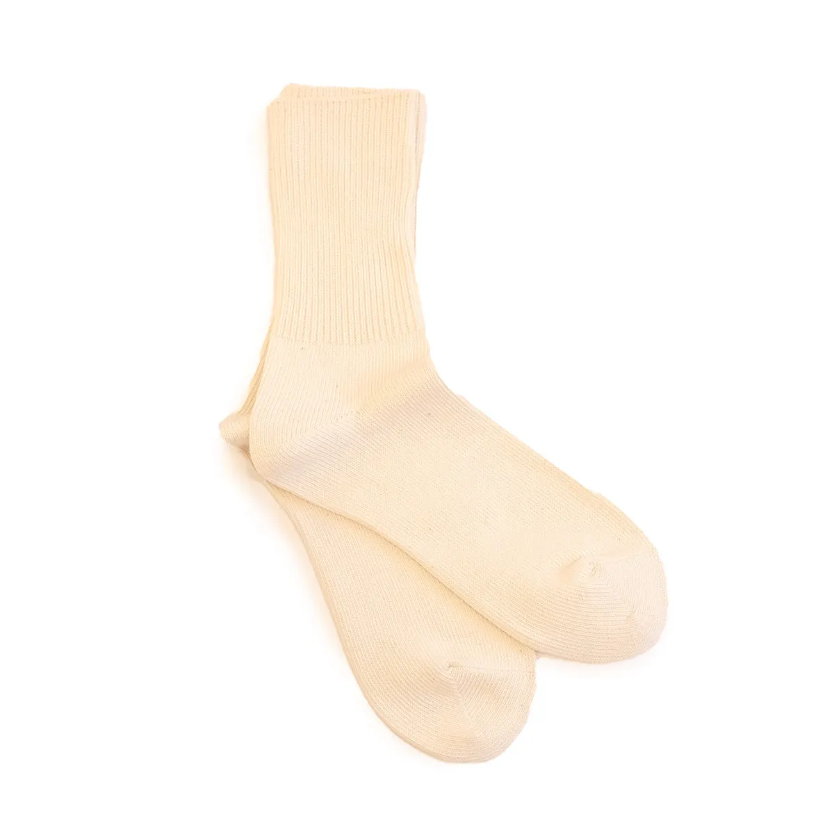 Organic Ribbed Crew Socks - Ecru/Grey (Pack of 3)