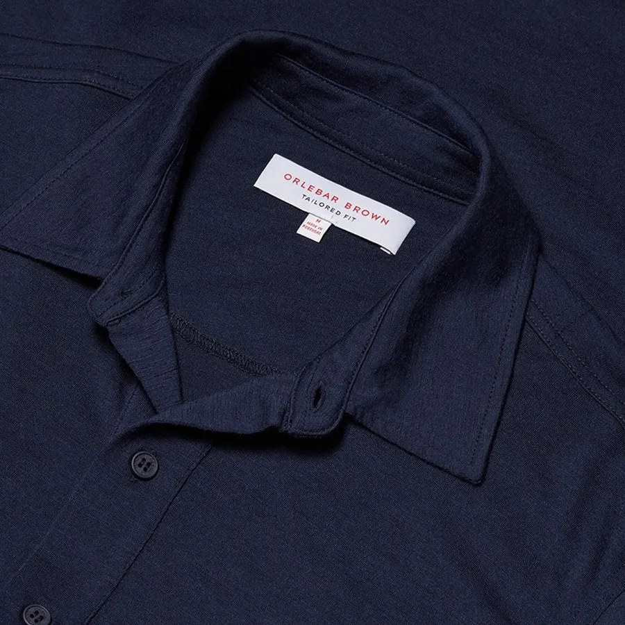 Orlebar Brown Navy Polo Shirt with Sebastian Merino.