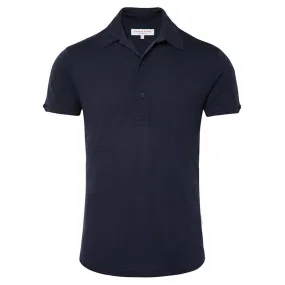 Orlebar Brown Navy Polo Shirt with Sebastian Merino.