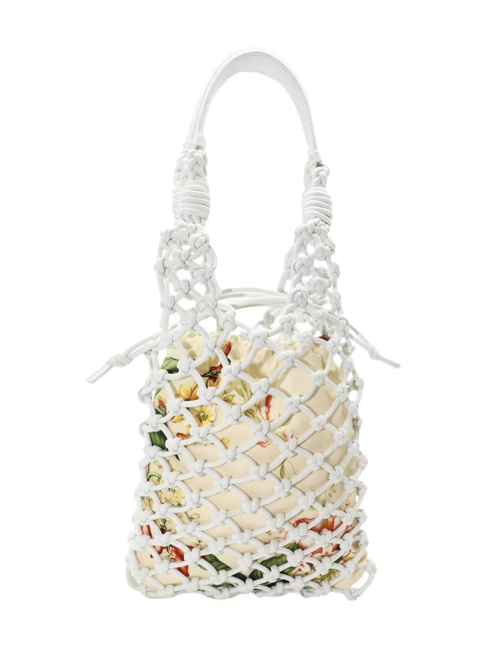 Oscar de la Renta Flora & Fauna Small Knotted Leather Tote