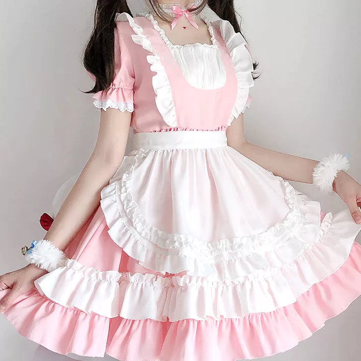 Pink Cat Maid Cosplay Dress - AD210188