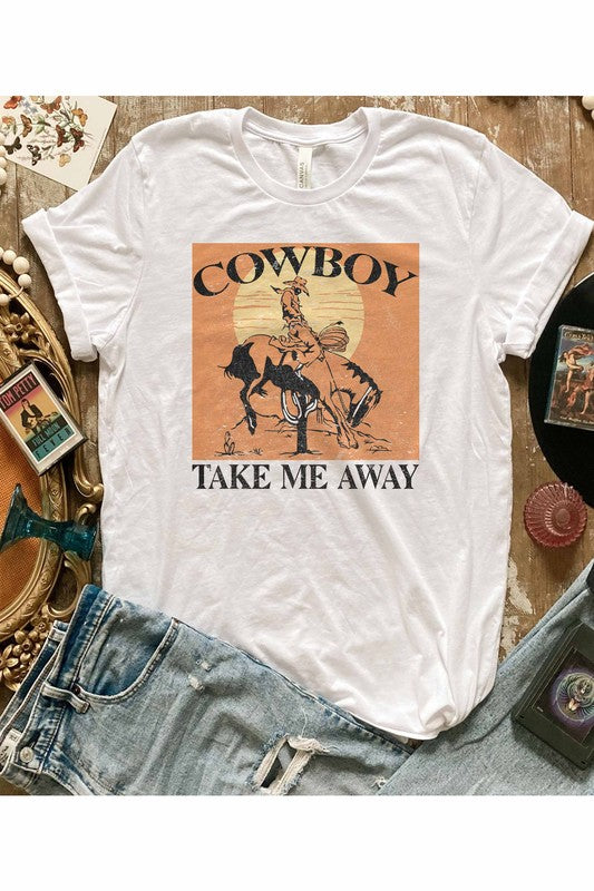 Plus Size Graphic Tee - Cowboy Take Me Away