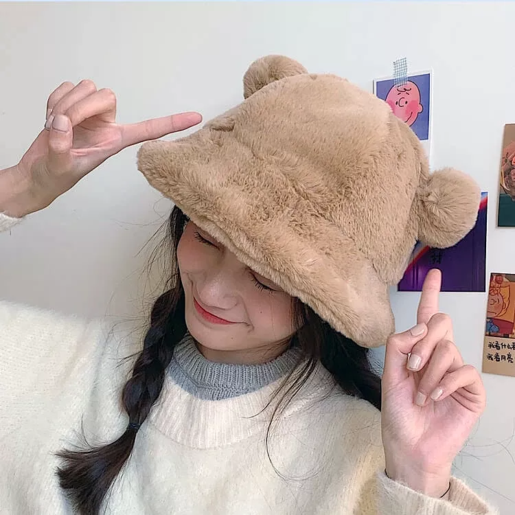 Plush Teddy Bear Ear Hat - AD12615