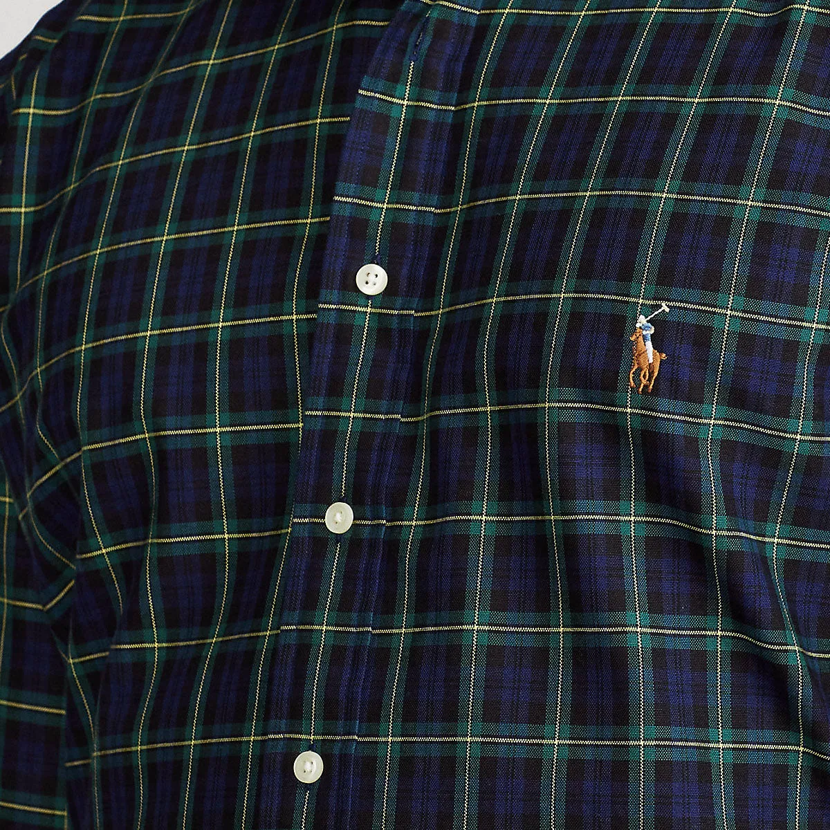 Polo Ralph Lauren slim fit plaid Oxford shirt navy green