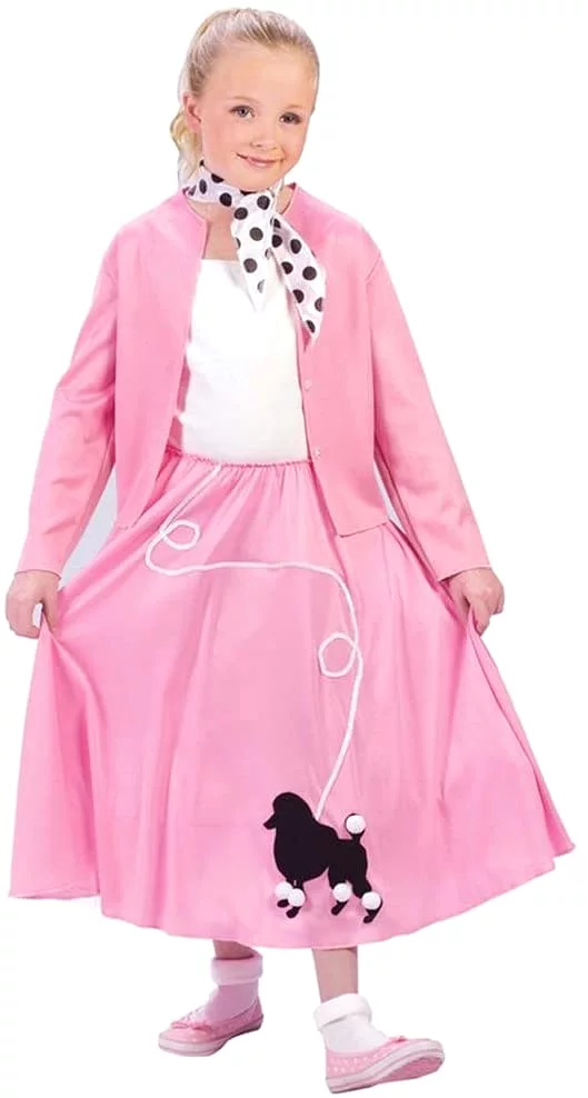 Poodle Skirt Cardigan Costume Girls 4 - 6 Child