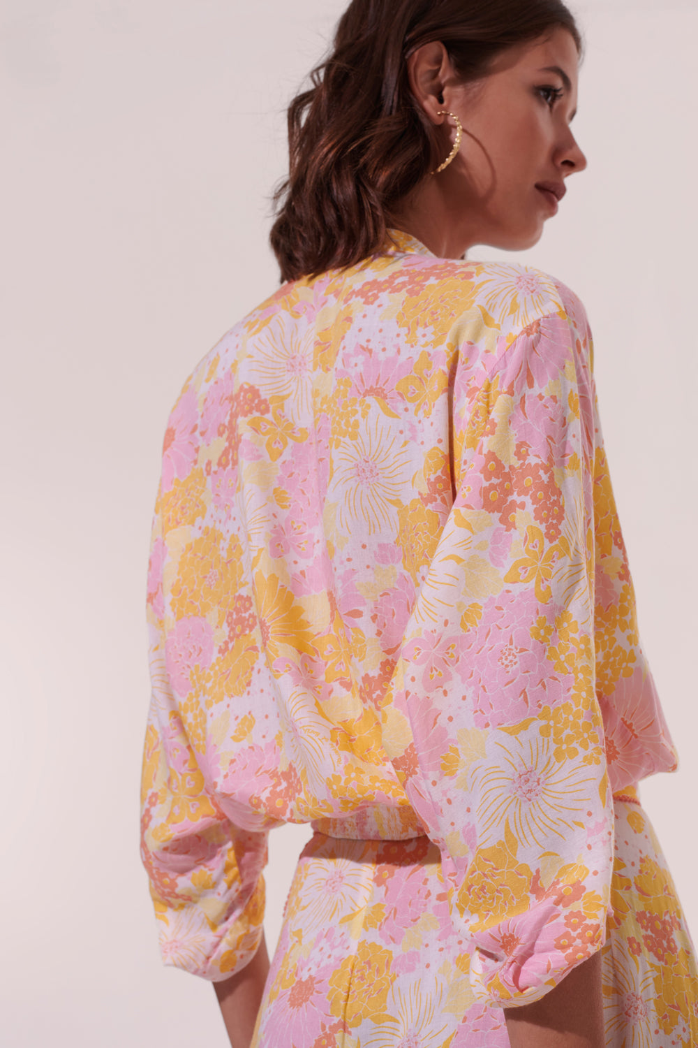 Poupette St. Barth - Women's Shirt - Azia - Yellow Flower Mix.