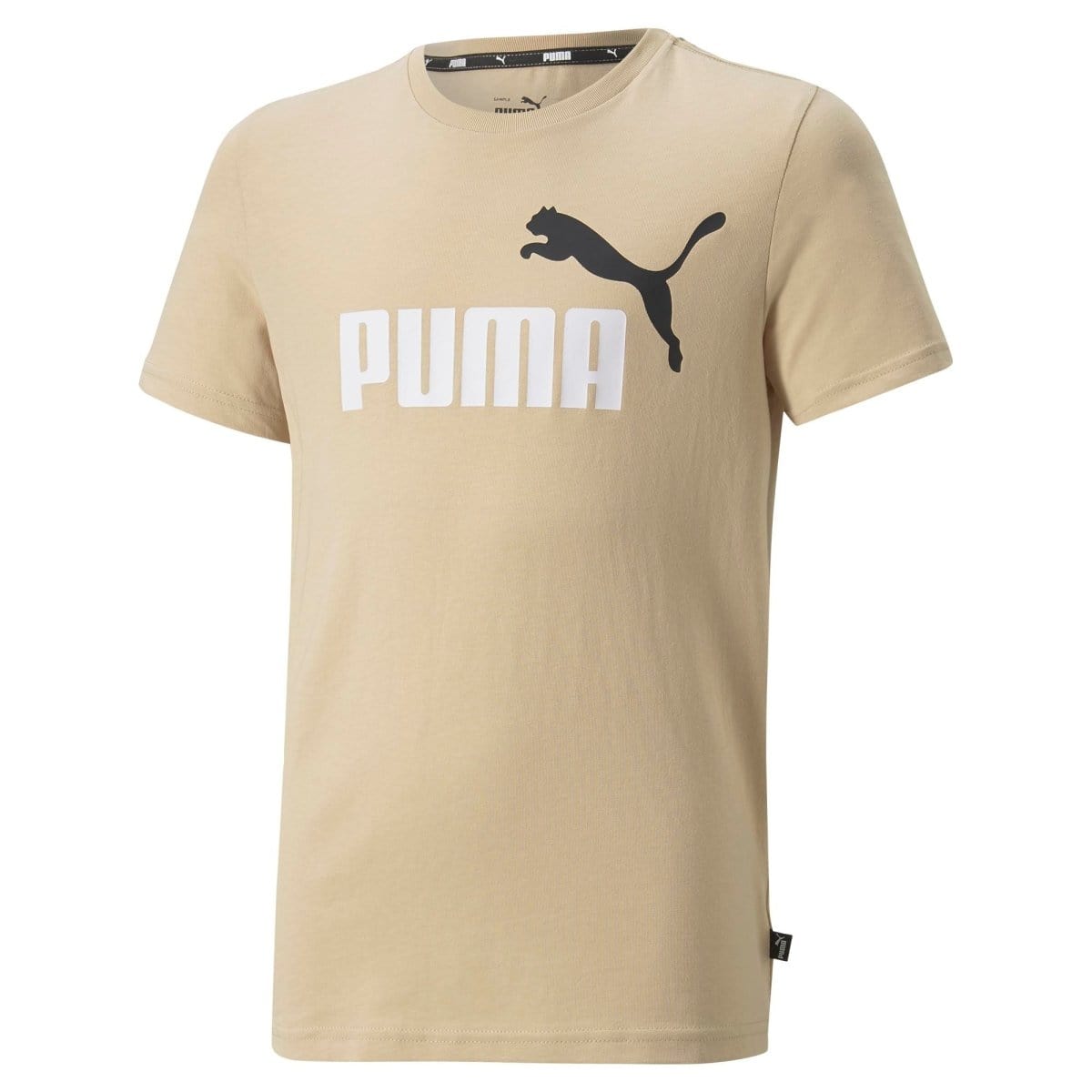 Puma Kids Two-Tone Logo Beige T-Shirt (Junior Essentials+)