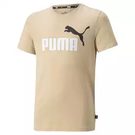 Puma Kids Two-Tone Logo Beige T-Shirt (Junior Essentials+)