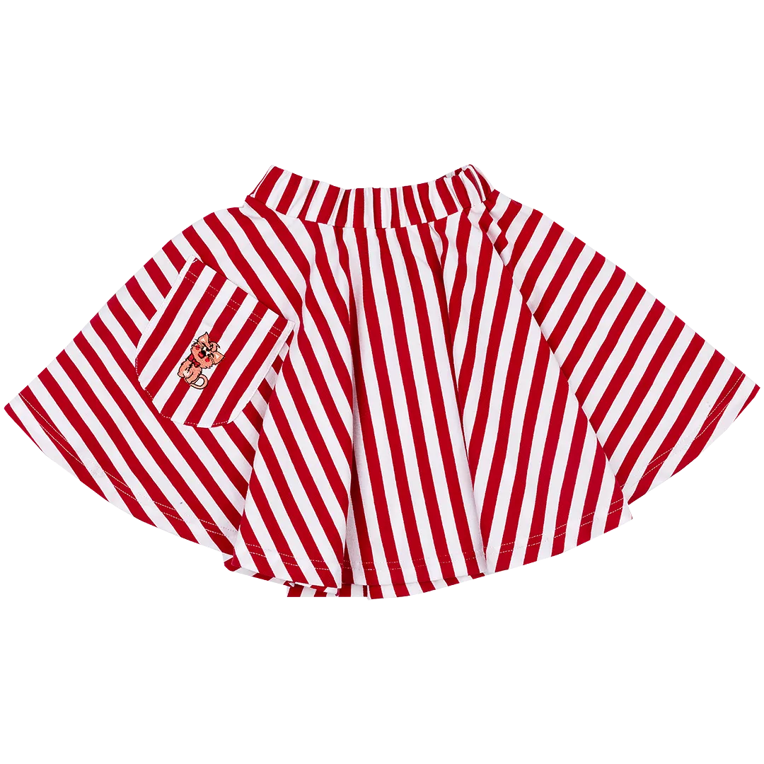 Raspberry Republic Suspenders Skirt