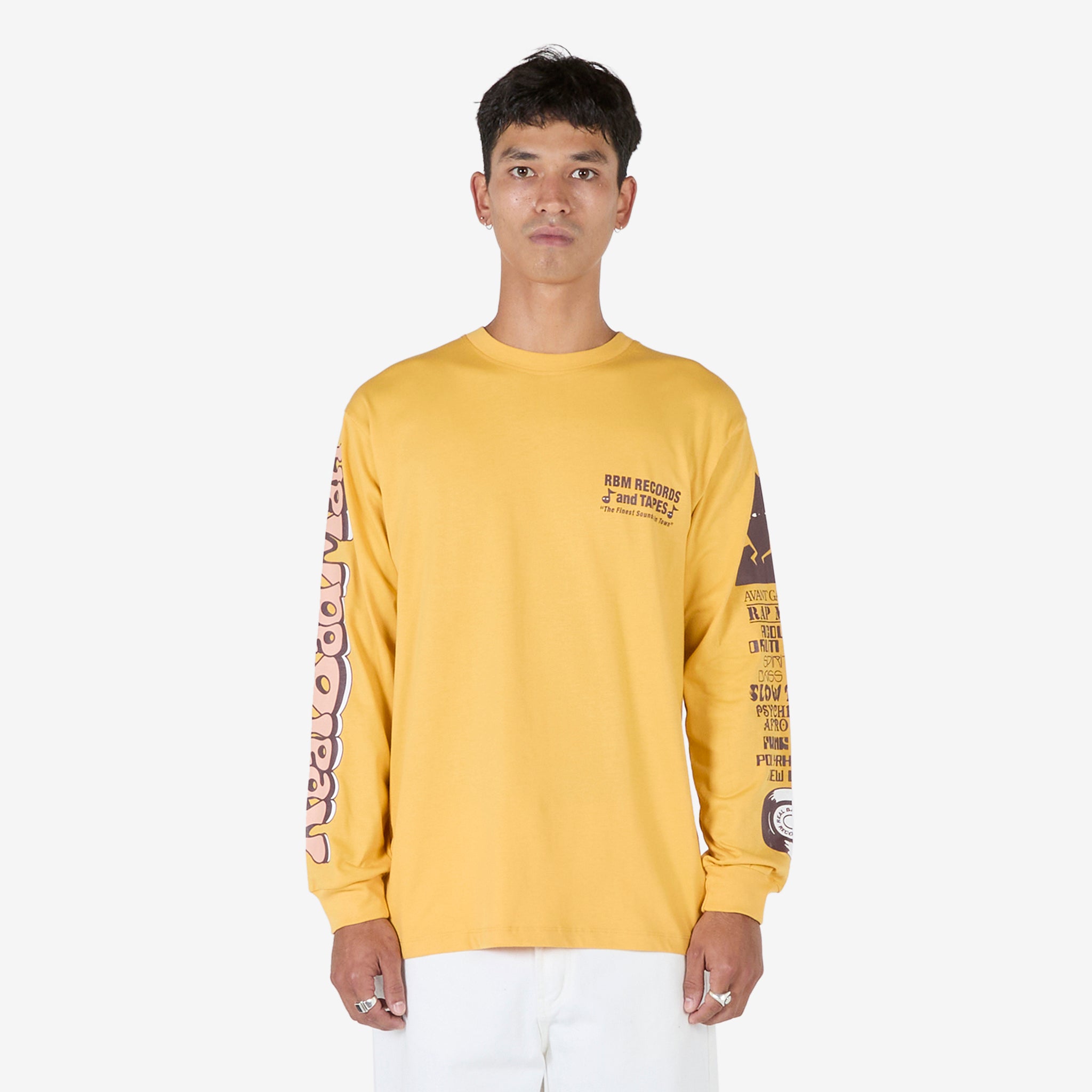 Records Longsleeve T-Shirt Mustard