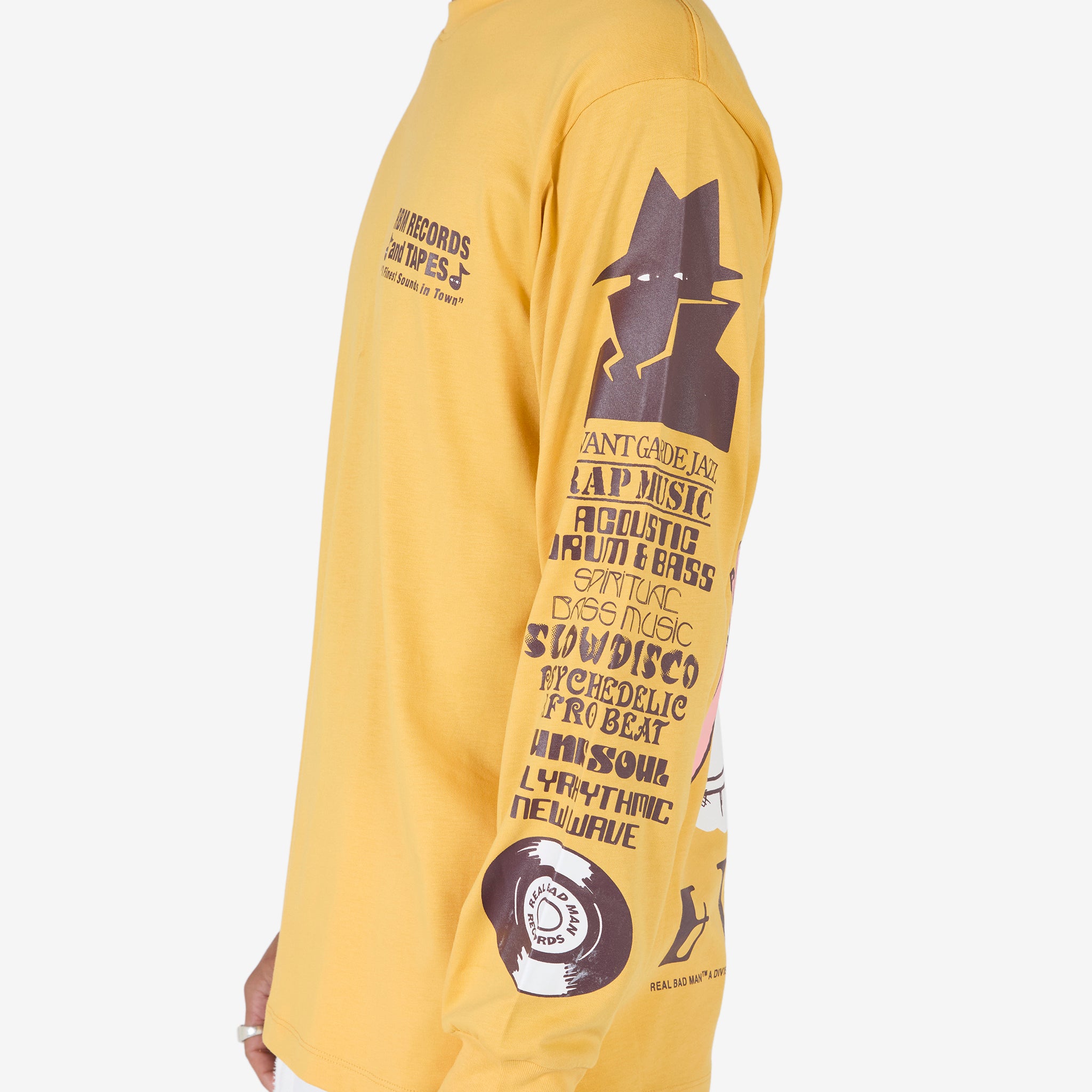 Records Longsleeve T-Shirt Mustard