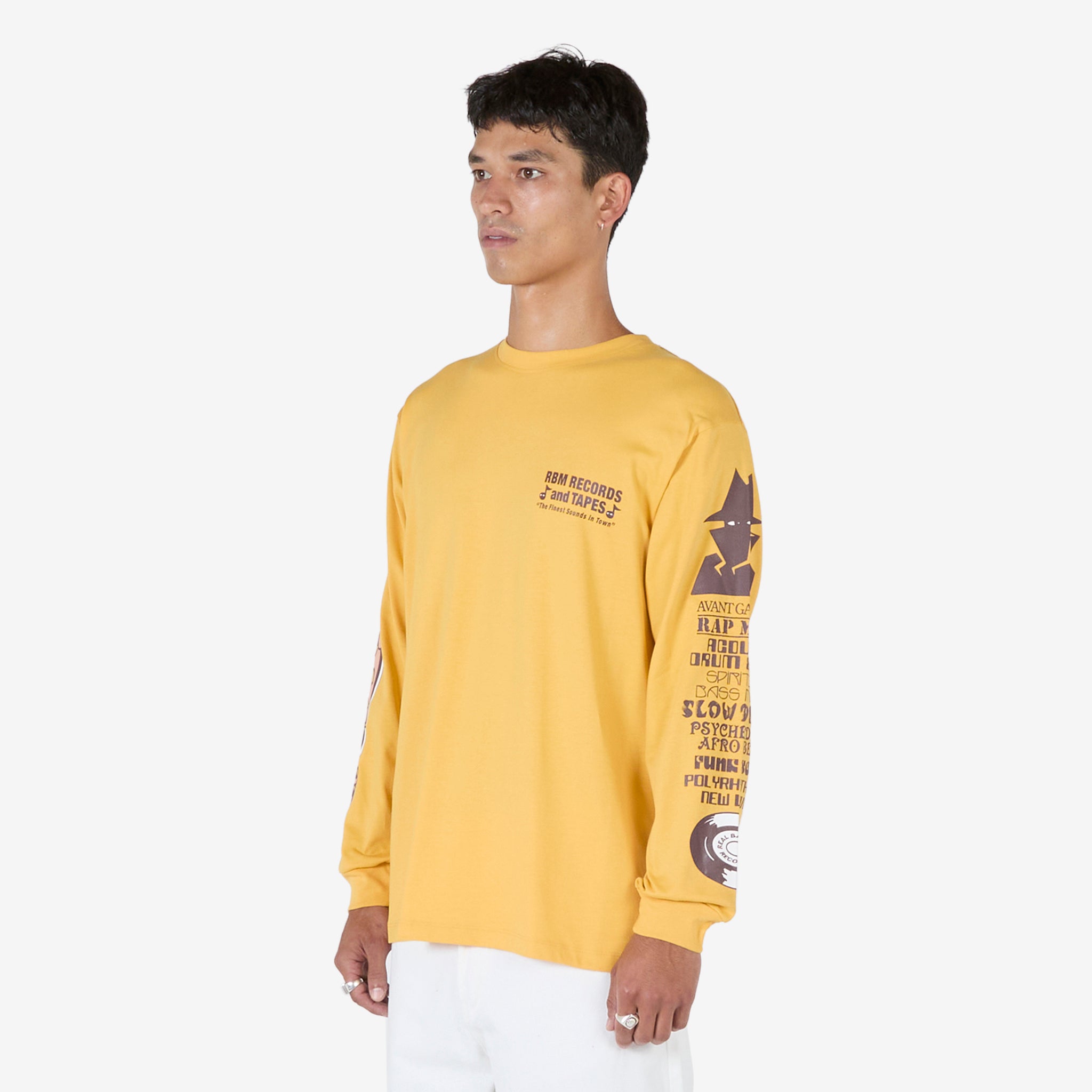 Records Longsleeve T-Shirt Mustard